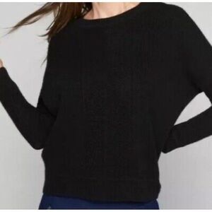 Athleta Habitat Sweater Medium Ribbed Knit Wool Cashmere Blend Pullover‎ Black
